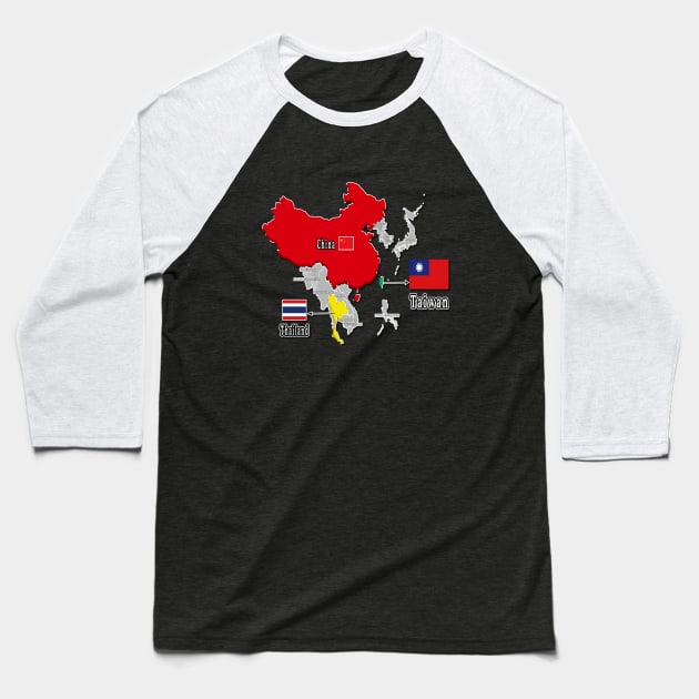 where is taiwan world map | taiwan location map_not Thailand and China_black Baseball T-Shirt by jessie848v_tw